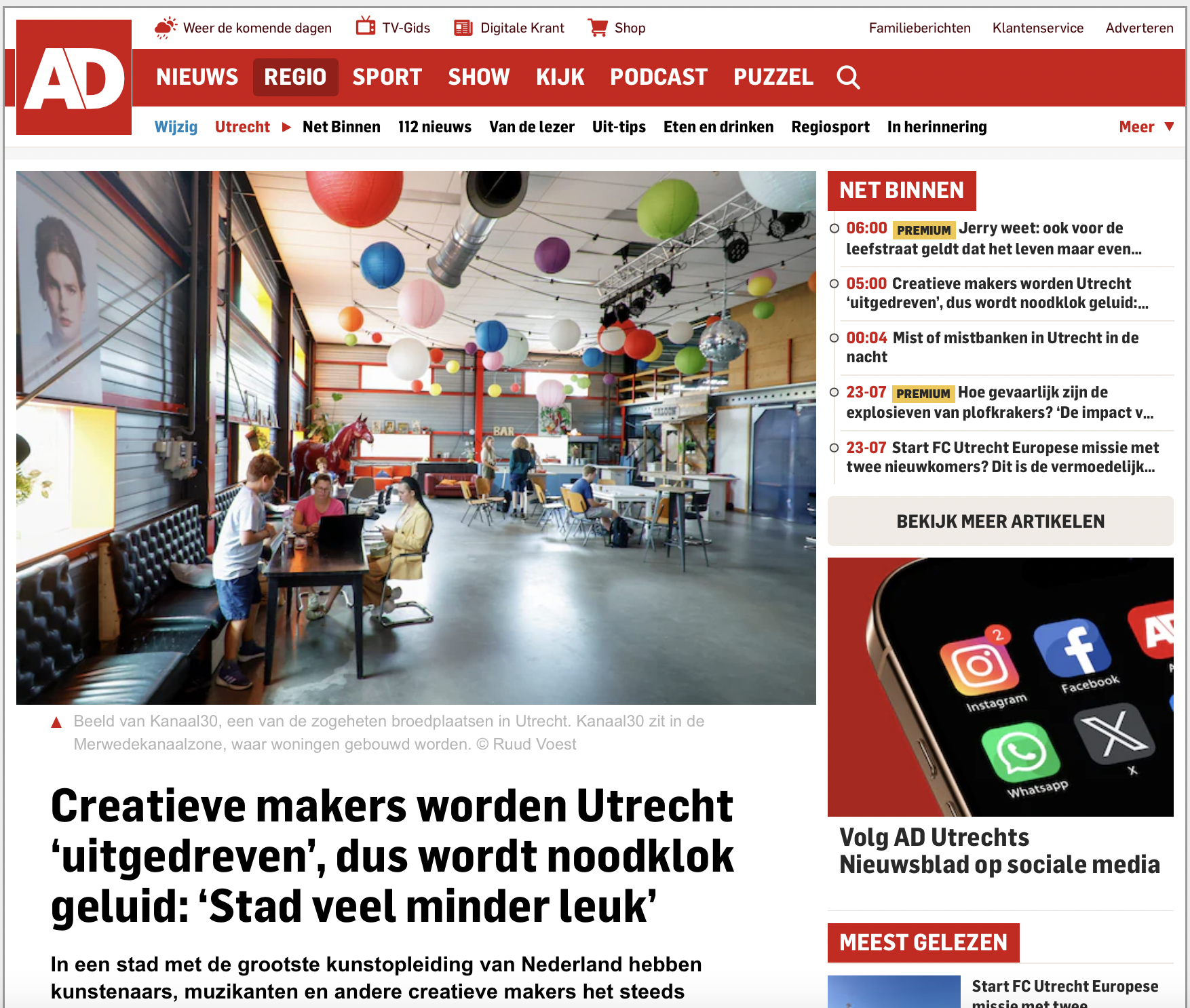 LOU I Broedplaatsennetwerk Utrecht luidt de noodklok